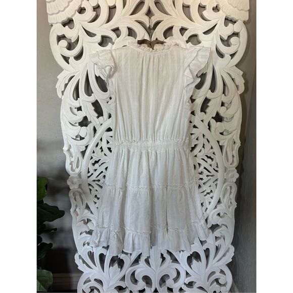 White Summer Ruffle Sleeve Dress - Picture 6 of 9